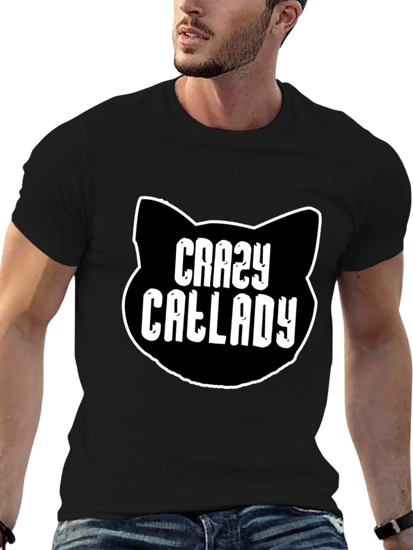 Crazy Cat Lady T-Shirt - Black Cotton Tee