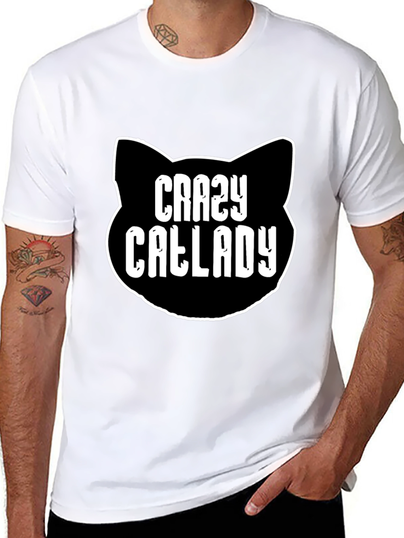 Crazy Cat Lady T-Shirt - Black Cotton Tee