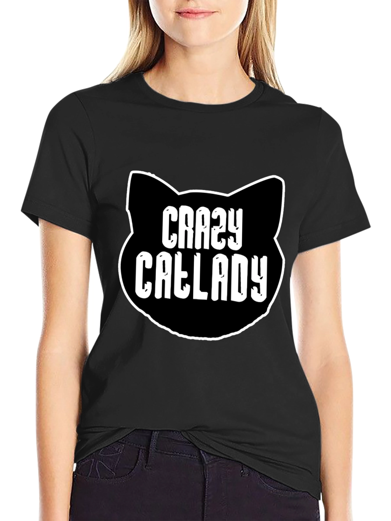 Crazy Cat Lady T-Shirt - Black Cotton Tee
