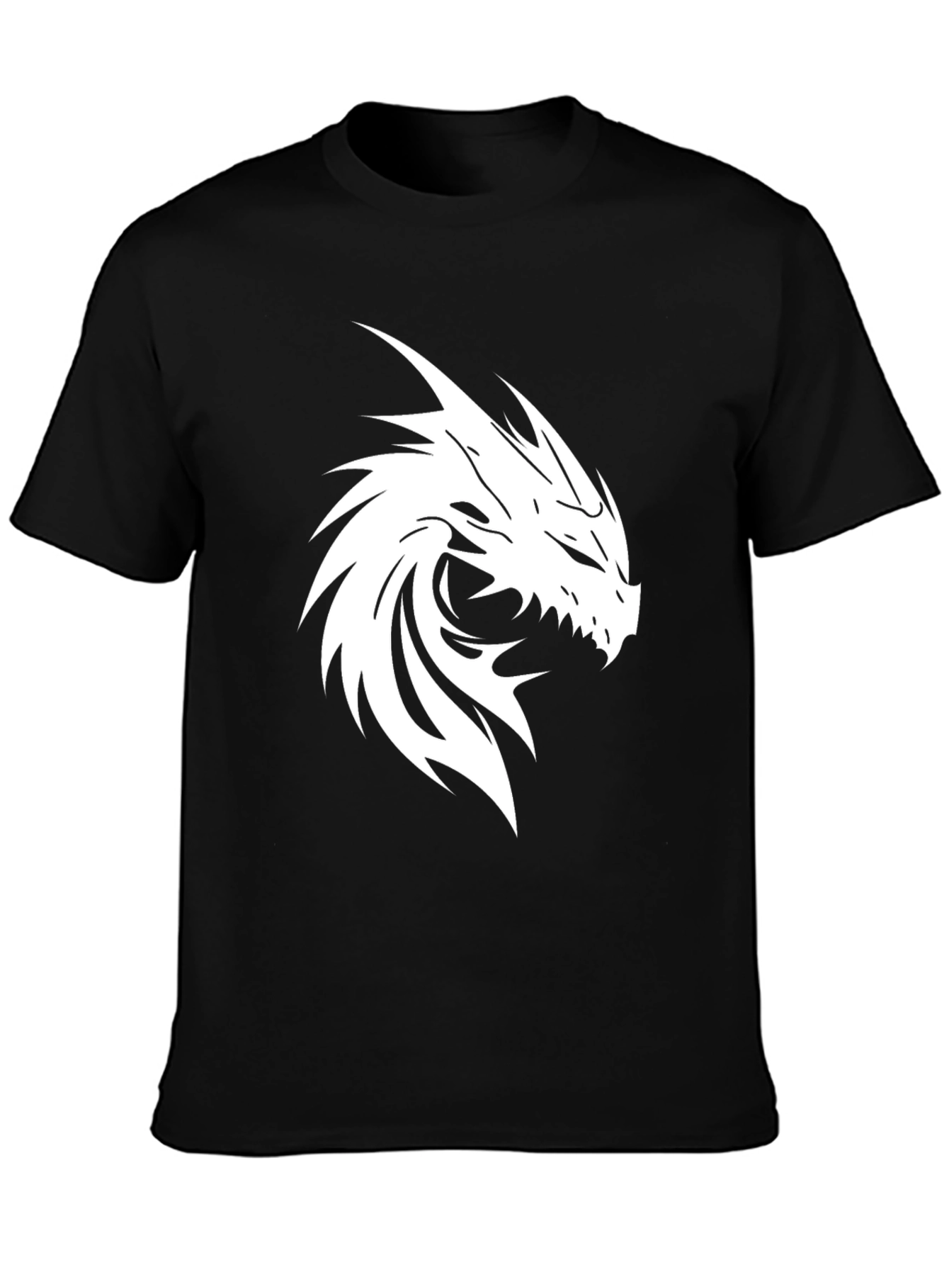 Dragon Graphic Tee - Black Cotton T-Shirt