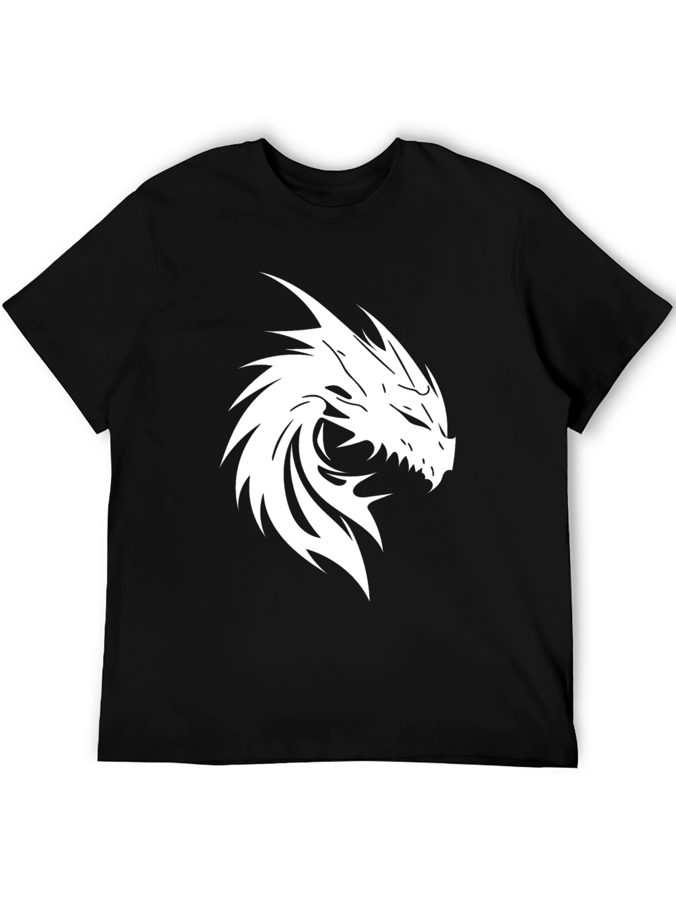 Dragon Graphic Tee - Black Cotton T-Shirt