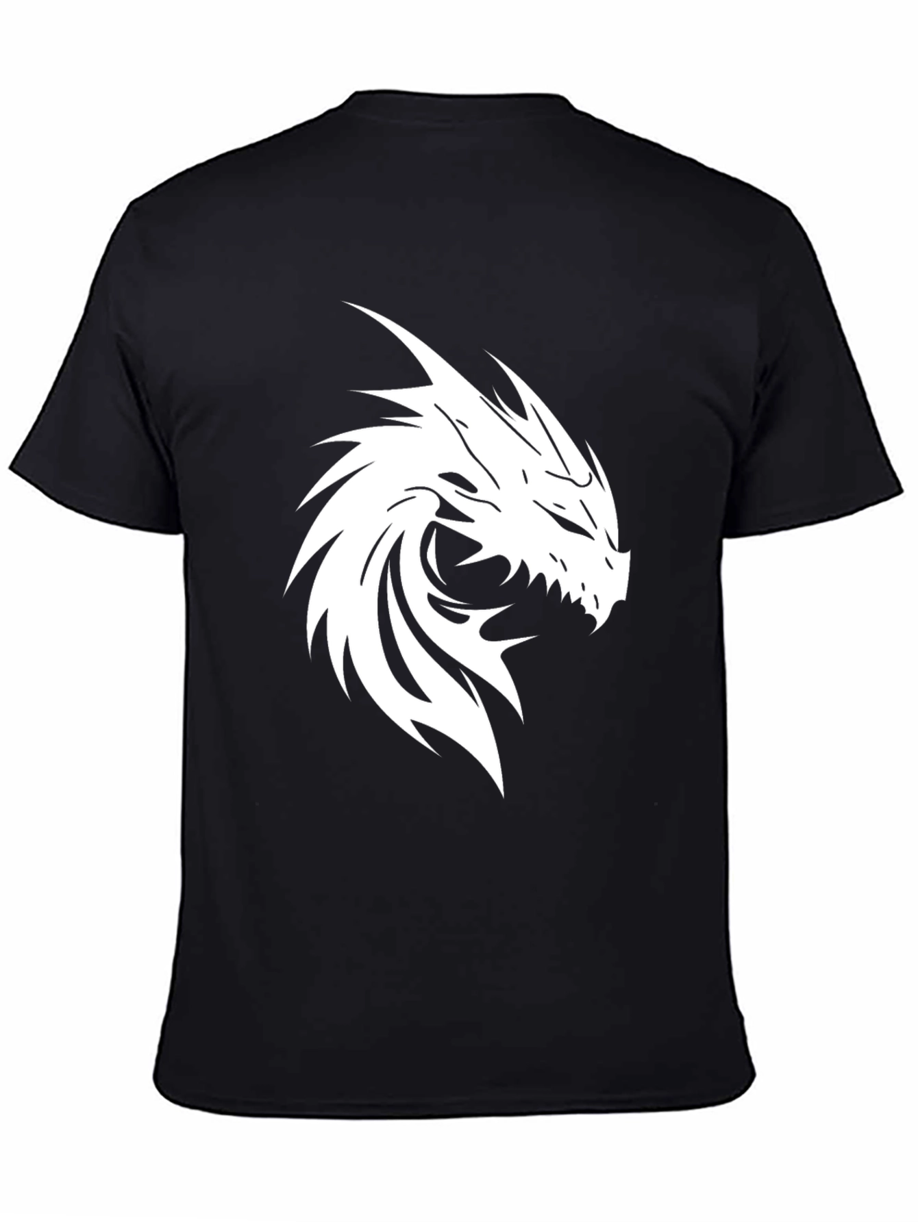 Dragon Graphic Tee - Black Cotton T-Shirt