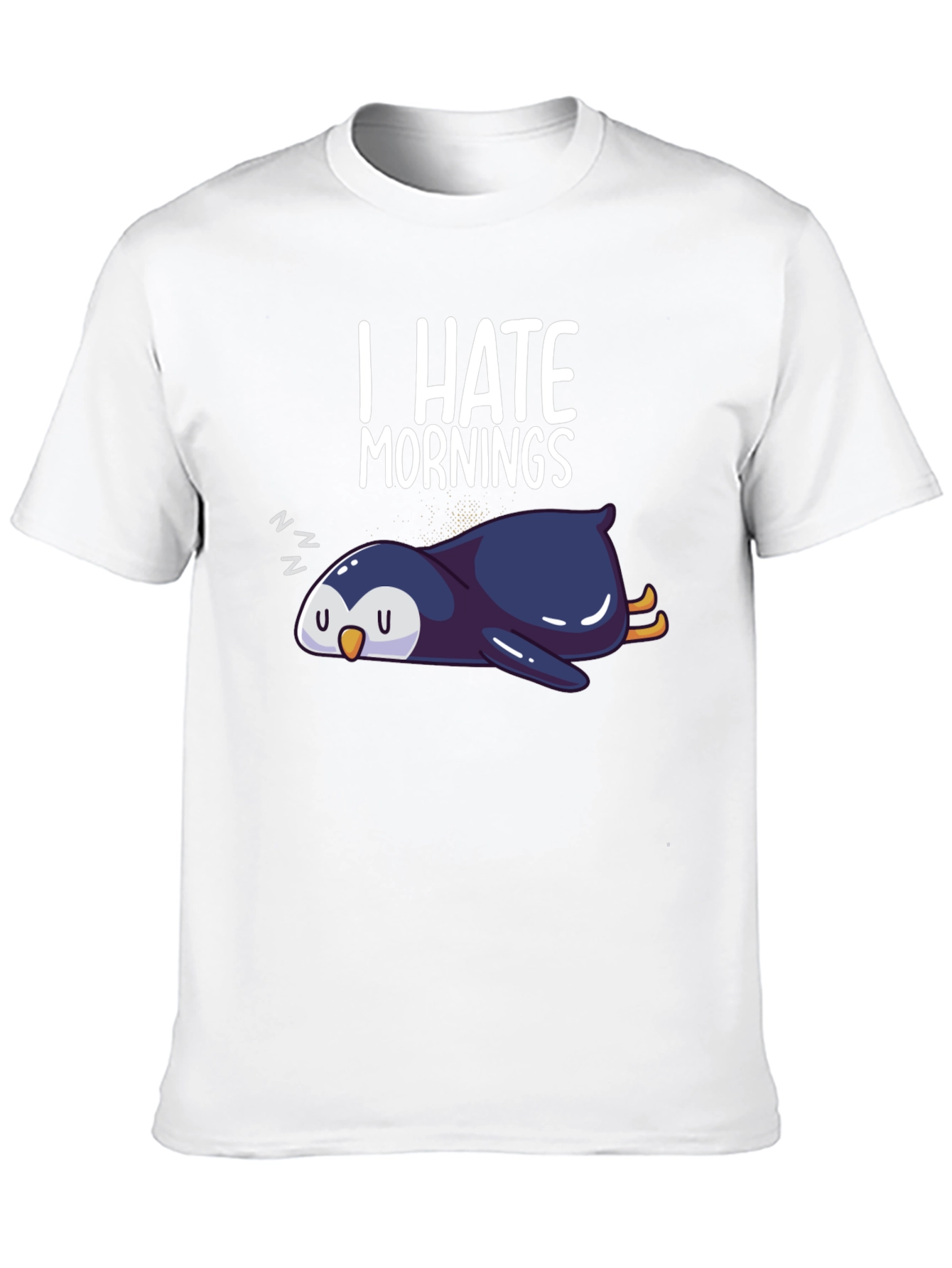 I Hate Mornings Penguin Graphic Tee - Black