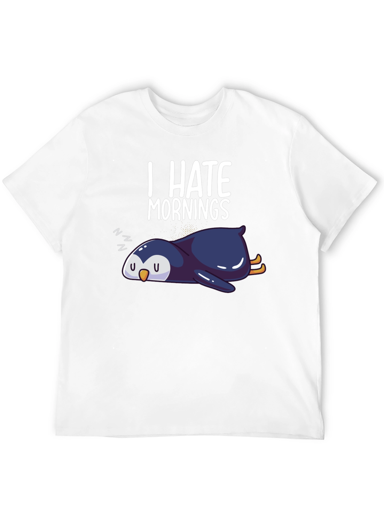 I Hate Mornings Penguin Graphic Tee - Black