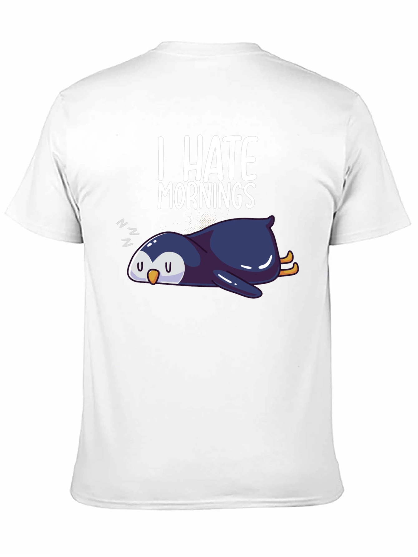 I Hate Mornings Penguin Graphic Tee - Black