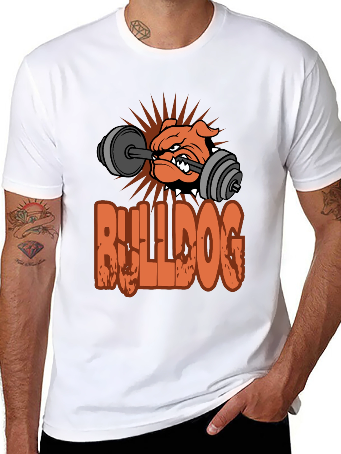 Bulldog Gym T-Shirt - Weightlifting Design