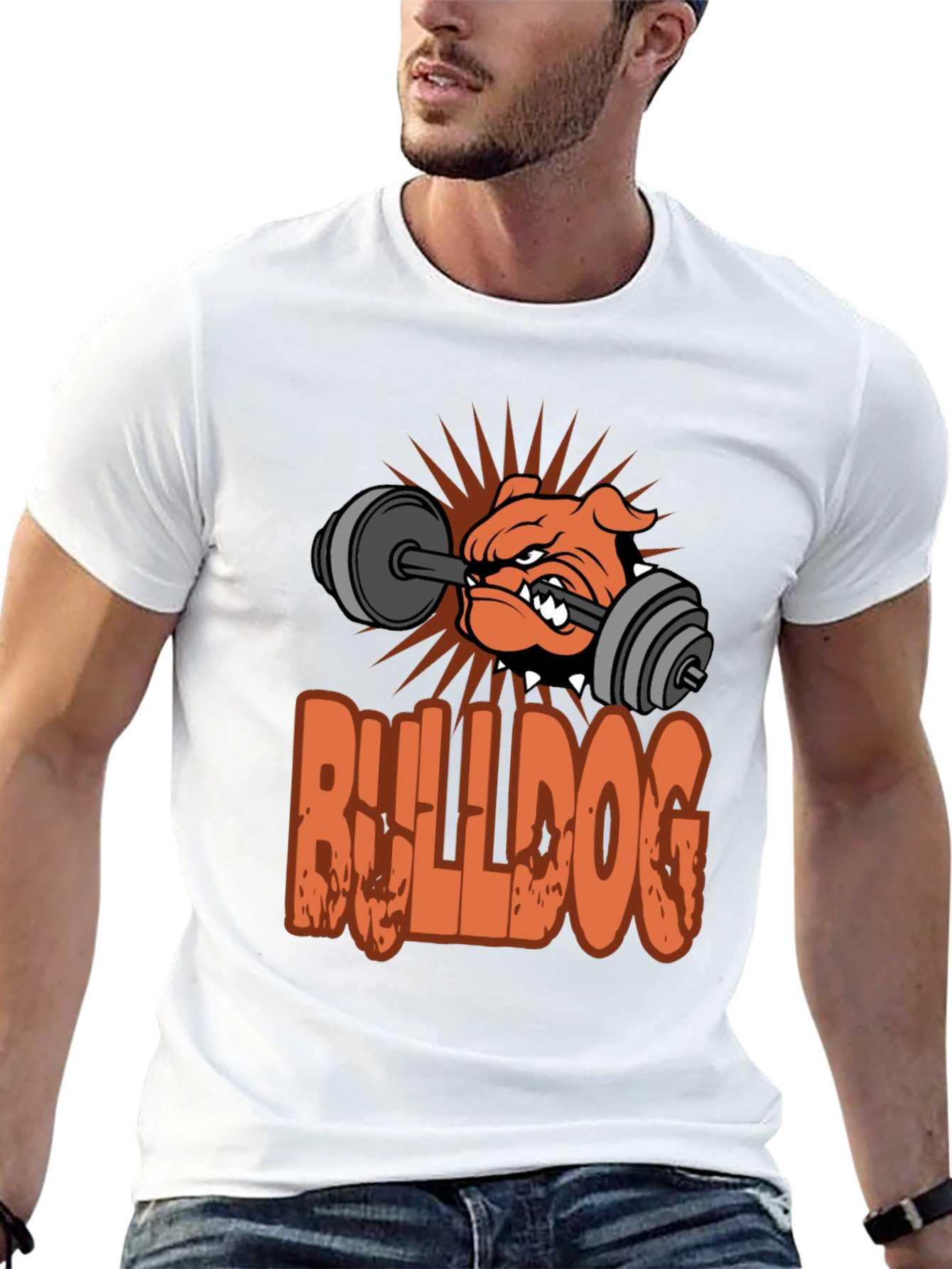 Bulldog Gym T-Shirt - Weightlifting Design