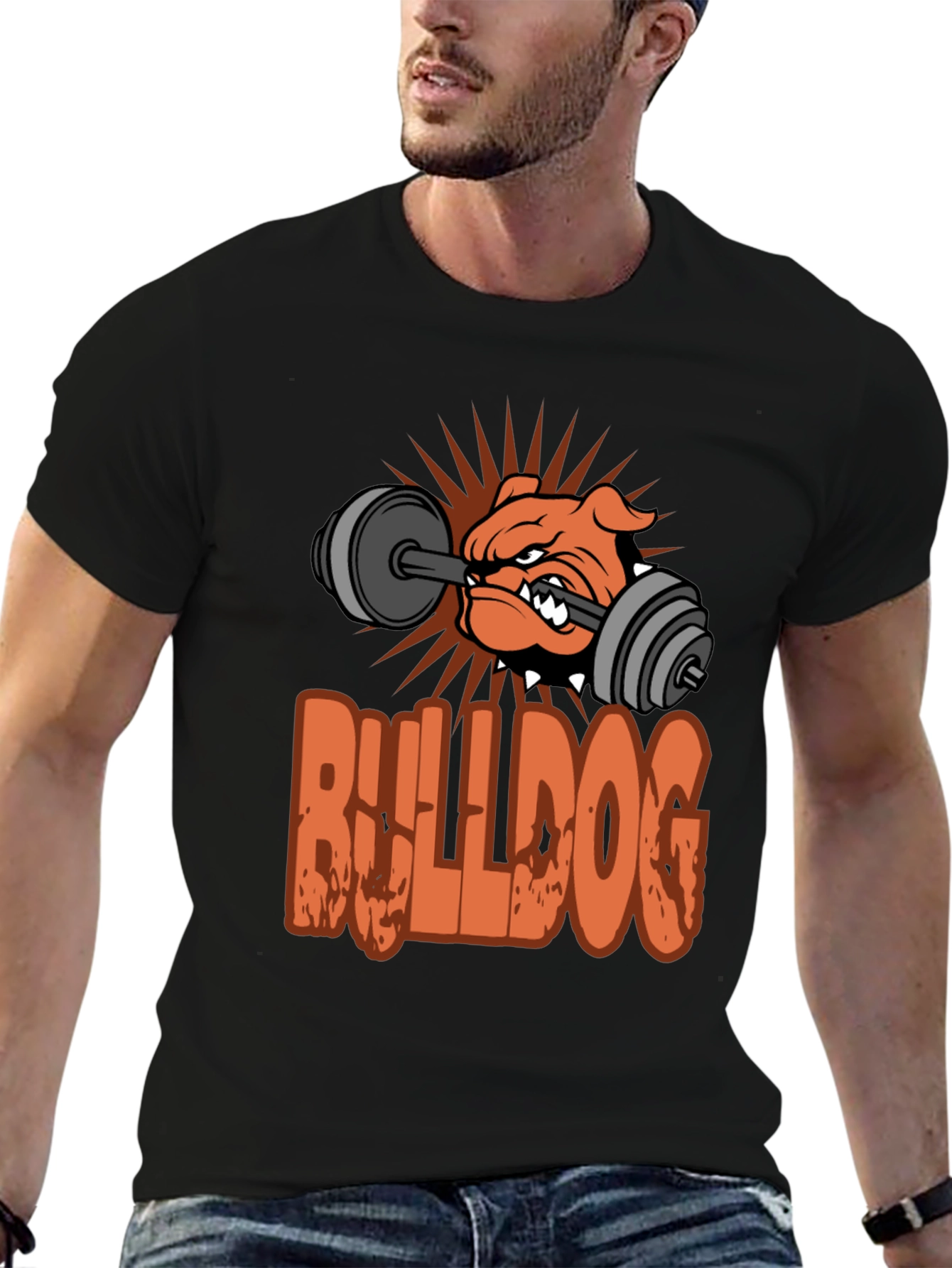 Bulldog Gym T-Shirt - Weightlifting Design