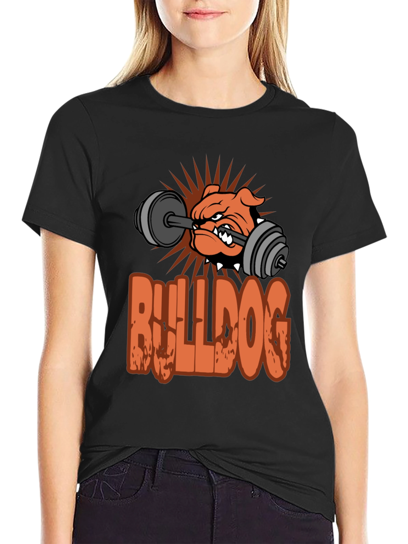 Bulldog Gym T-Shirt - Weightlifting Design