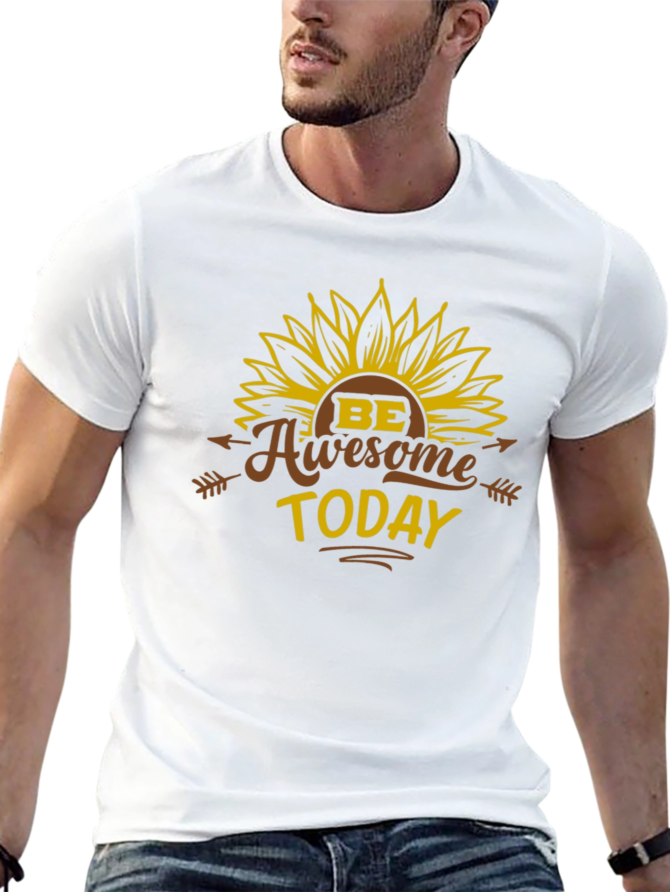 Be Awesome Today T-Shirt - Sunflower Graphic Tee