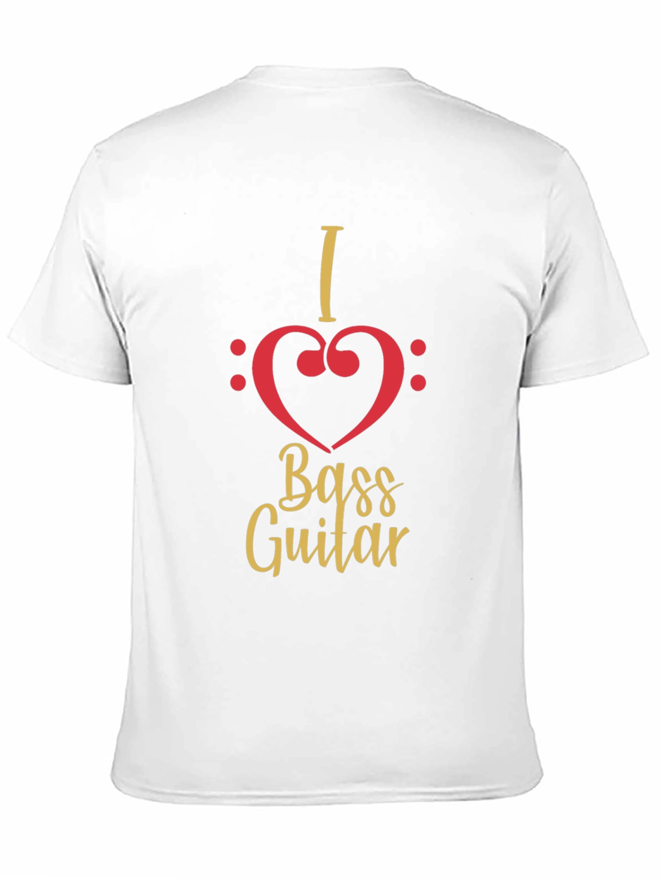 I Heart Bass Guitar Black T-Shirt