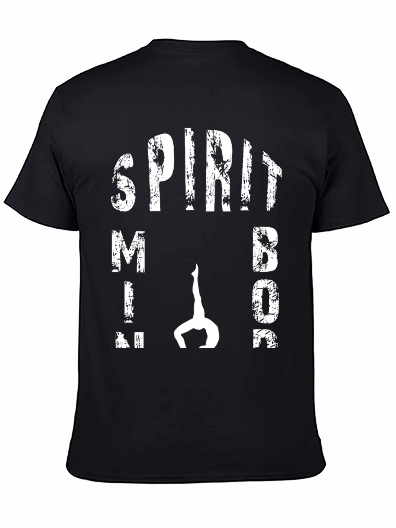 Spirit Mind Body T-Shirt Yoga Fitness Black Tee