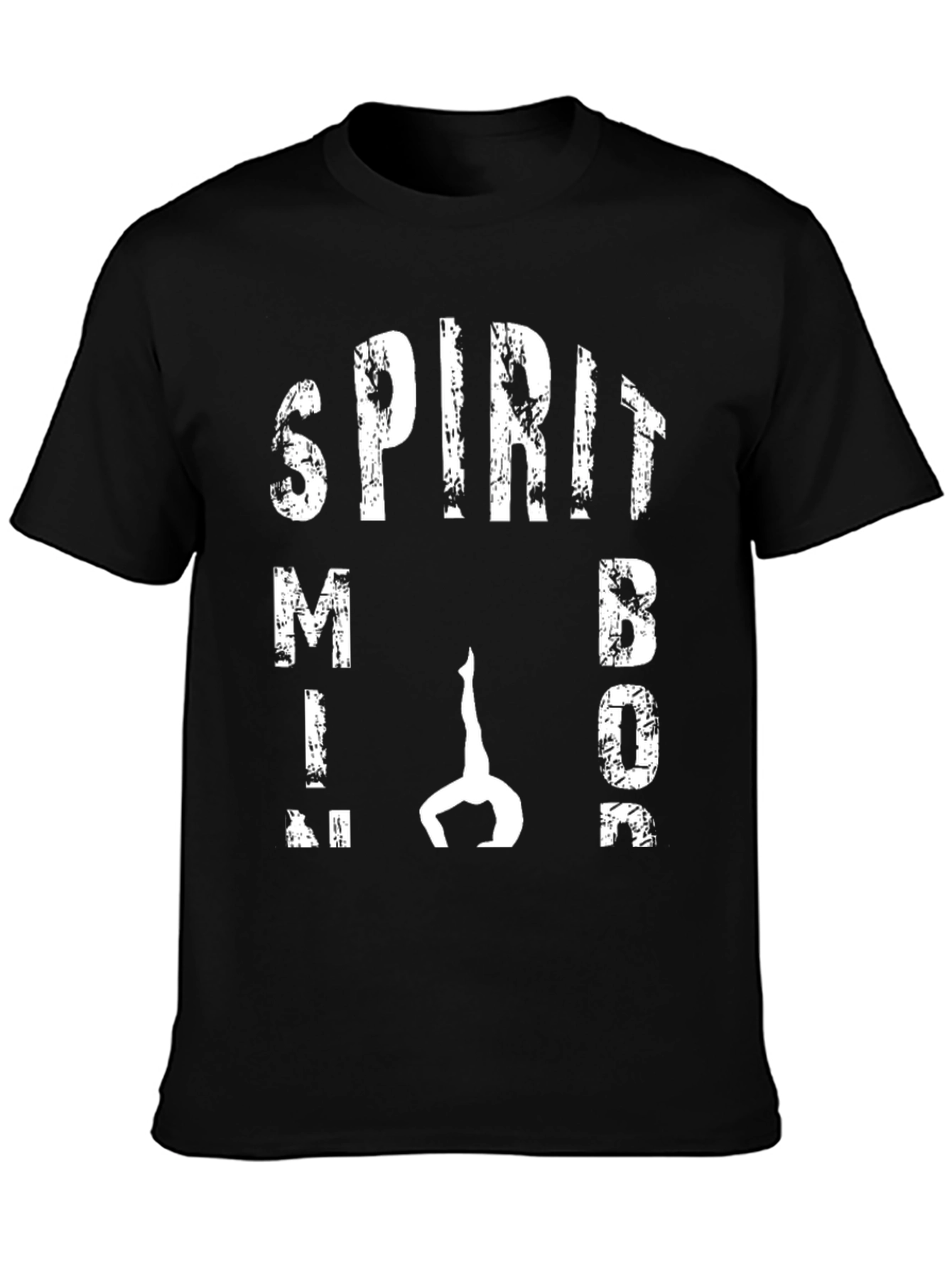 Spirit Mind Body T-Shirt Yoga Fitness Black Tee
