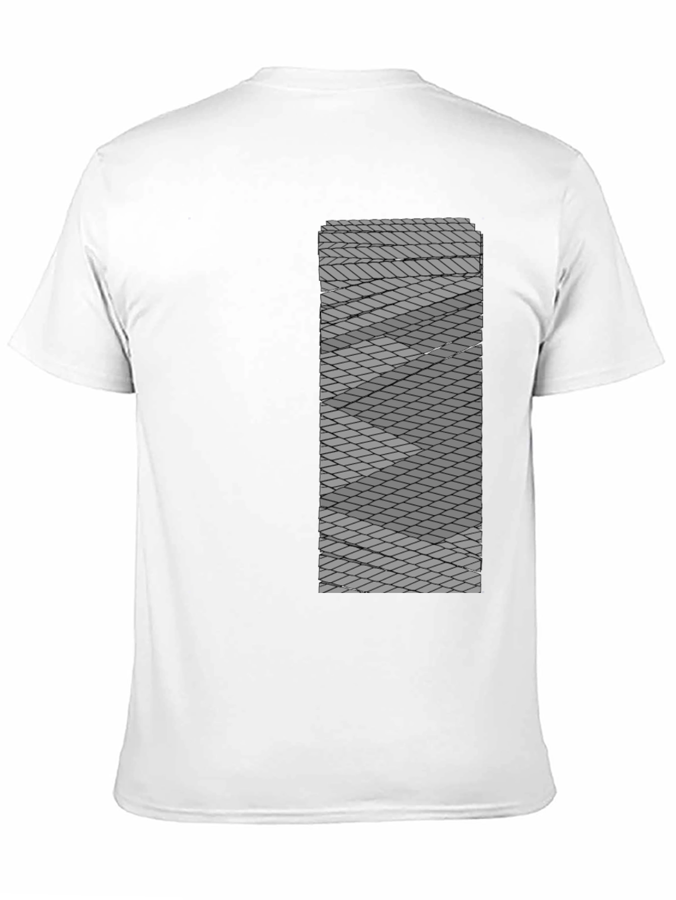 Geometric Patterned Mens Black Tee