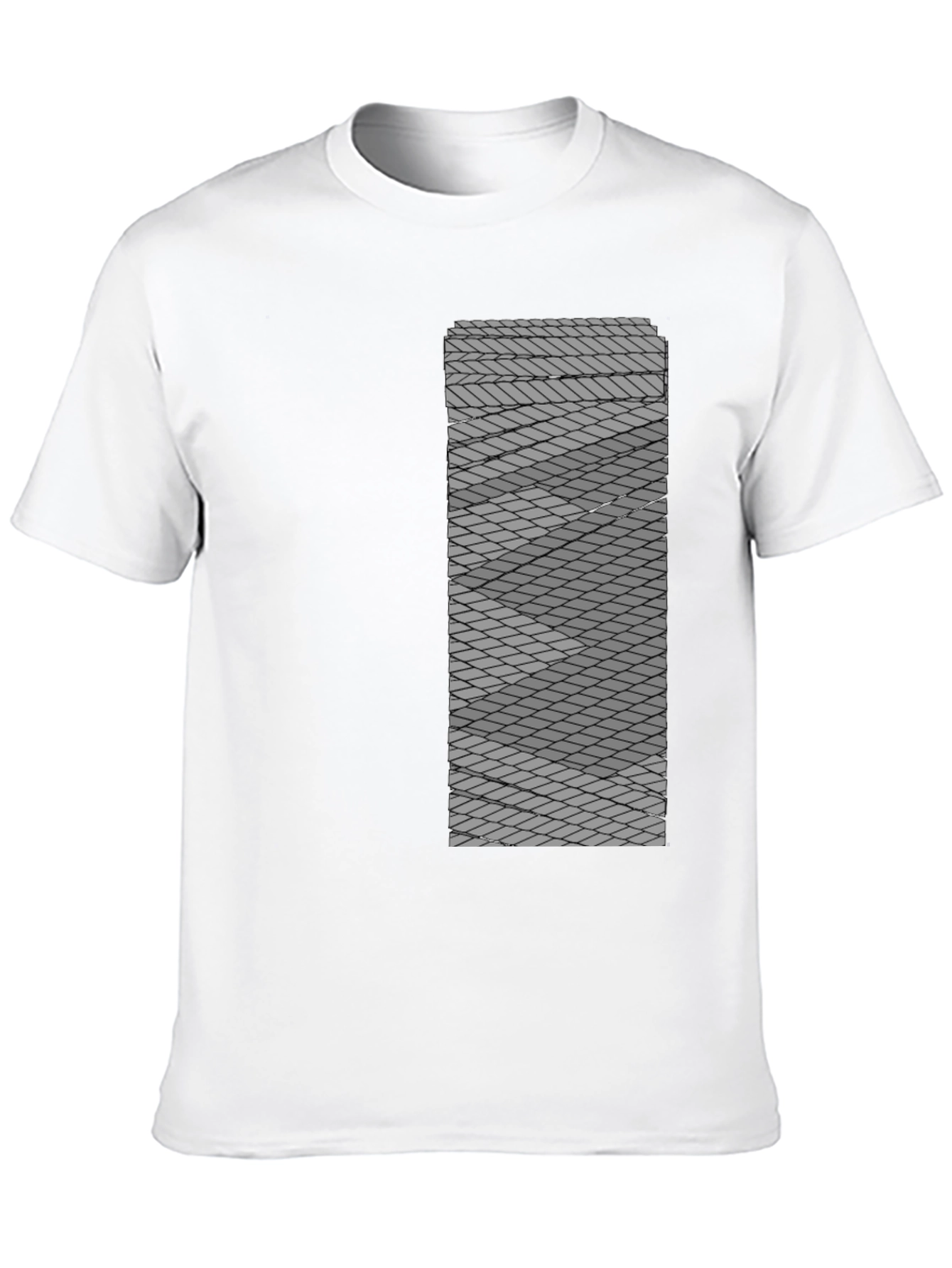 Geometric Patterned Mens Black Tee