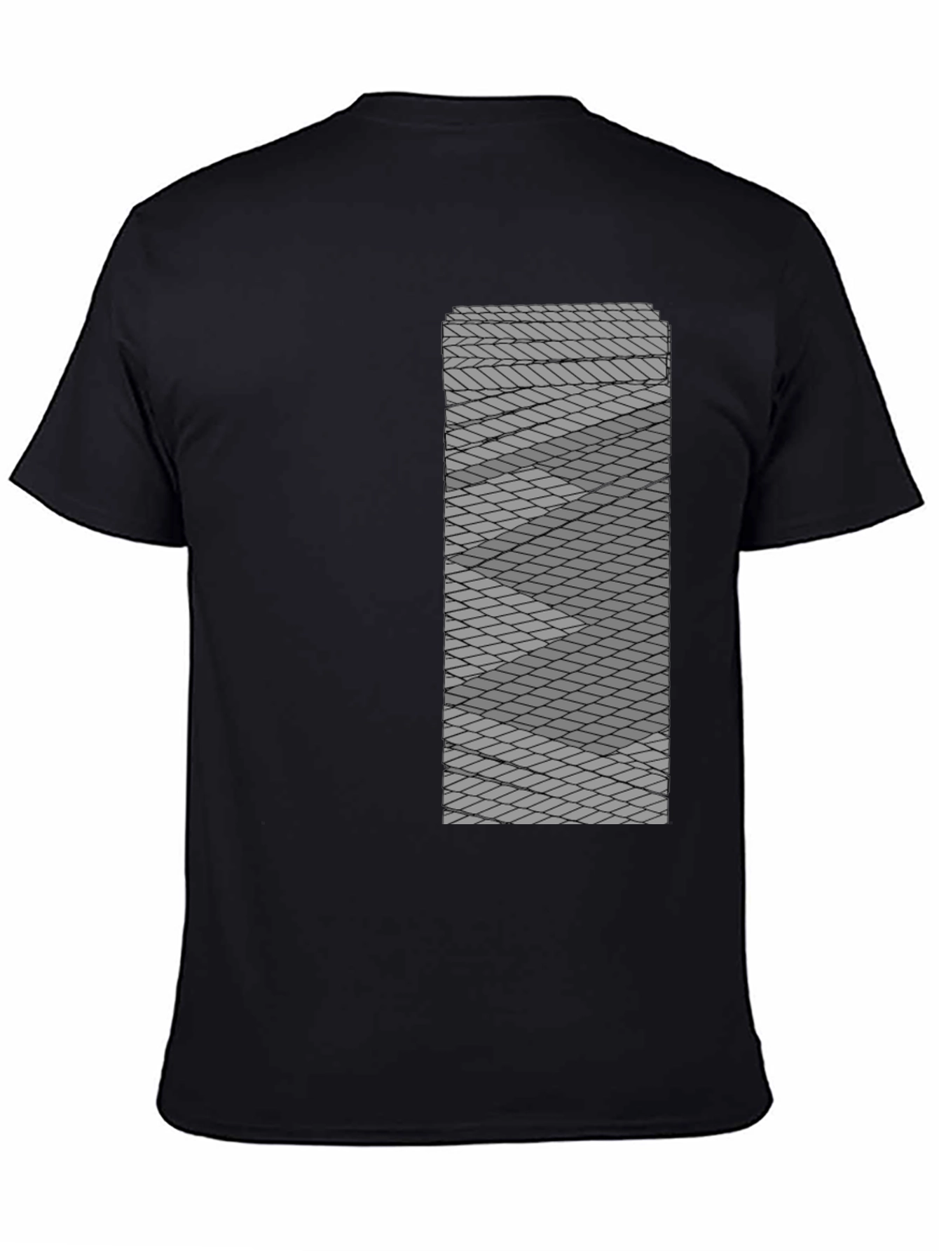 Geometric Patterned Mens Black Tee