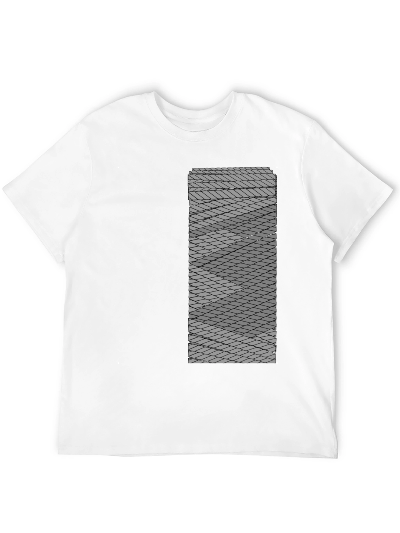 Geometric Patterned Mens Black Tee