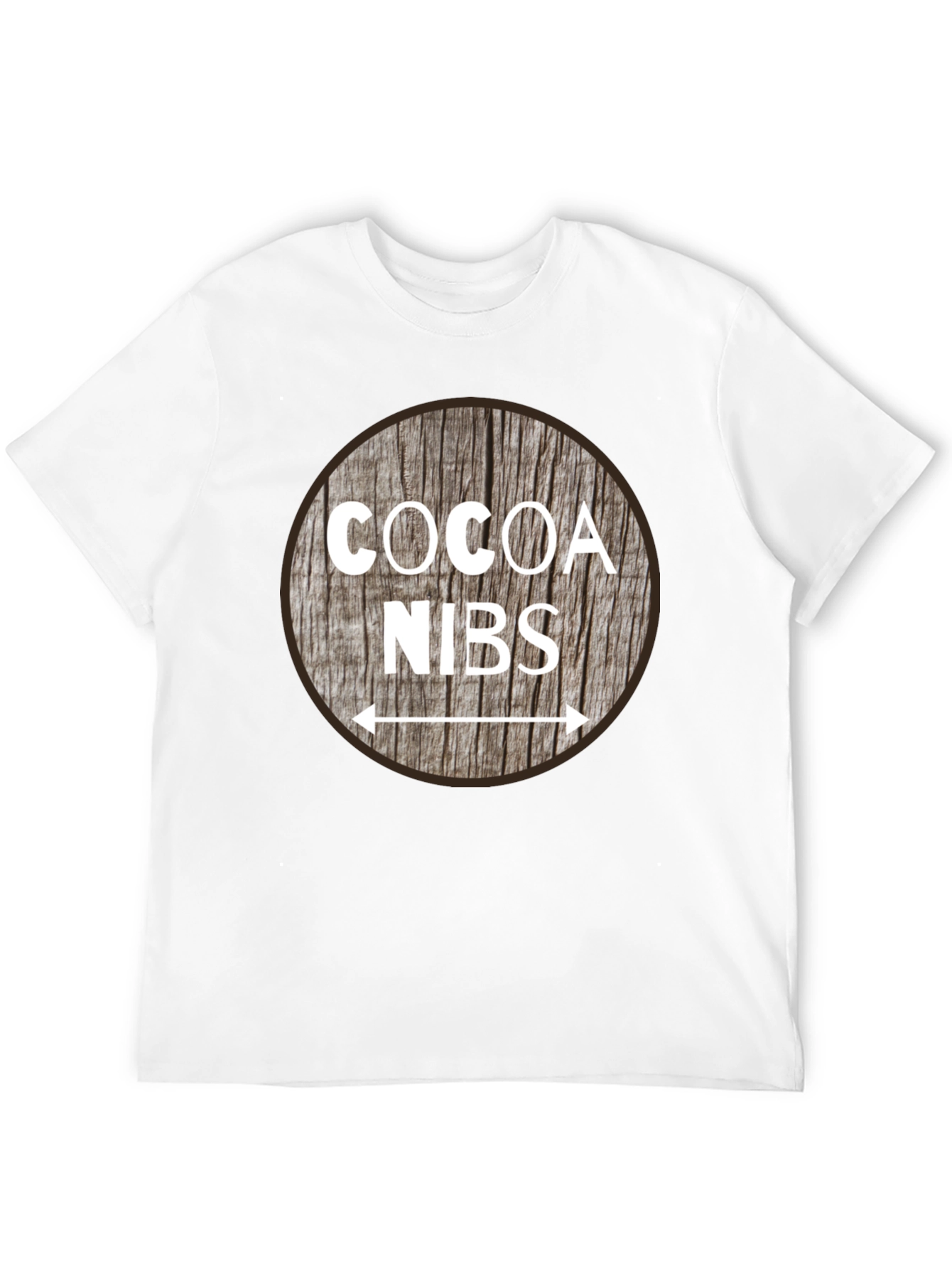 Cocoa Nibs Graphic T-Shirt - Wooden Style Print