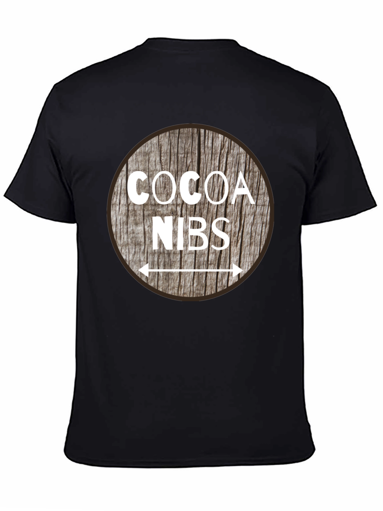 Cocoa Nibs Graphic T-Shirt - Wooden Style Print
