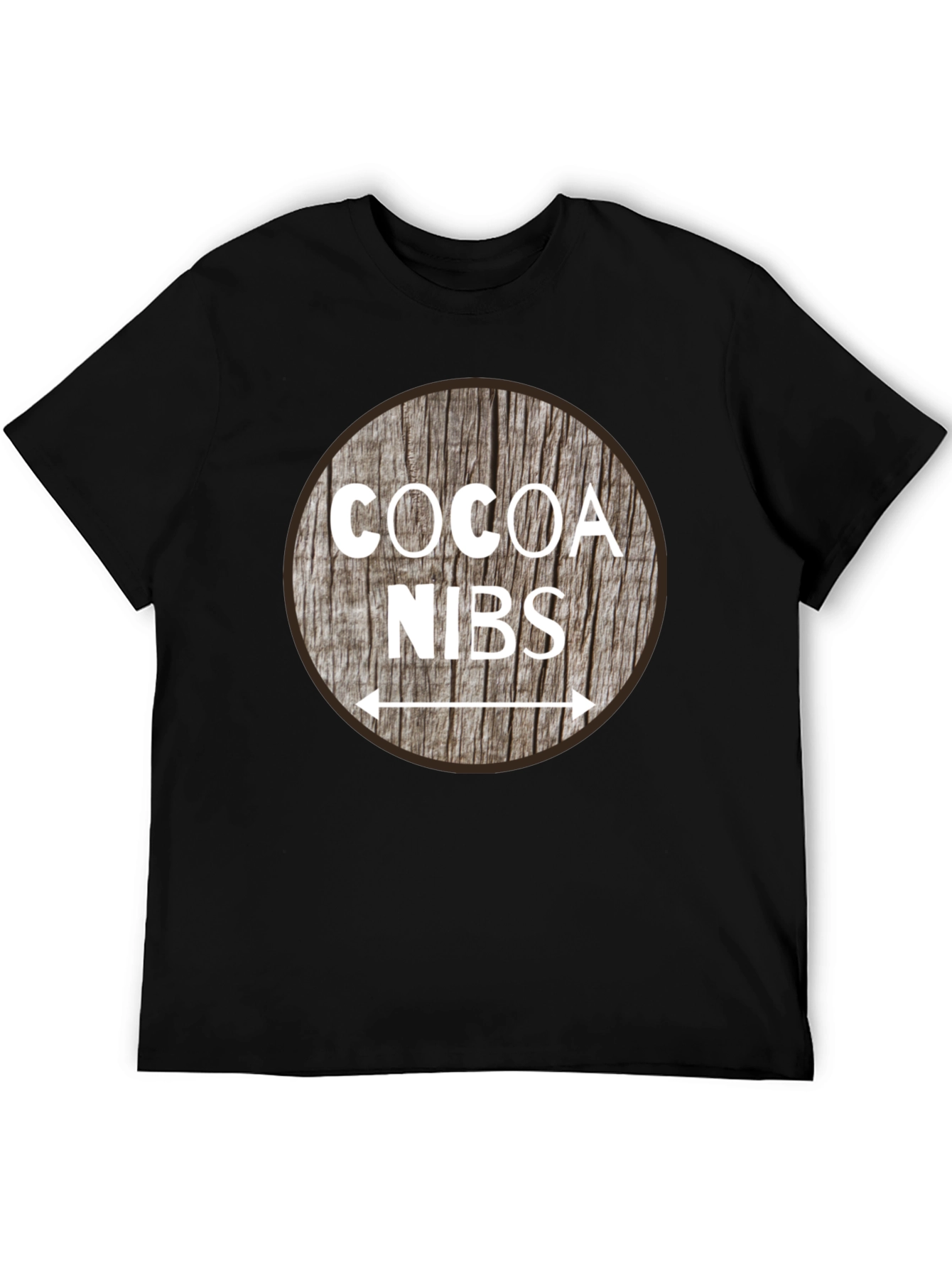 Cocoa Nibs Graphic T-Shirt - Wooden Style Print