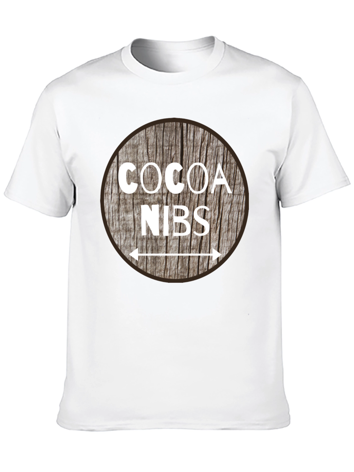 Cocoa Nibs Graphic T-Shirt - Wooden Style Print