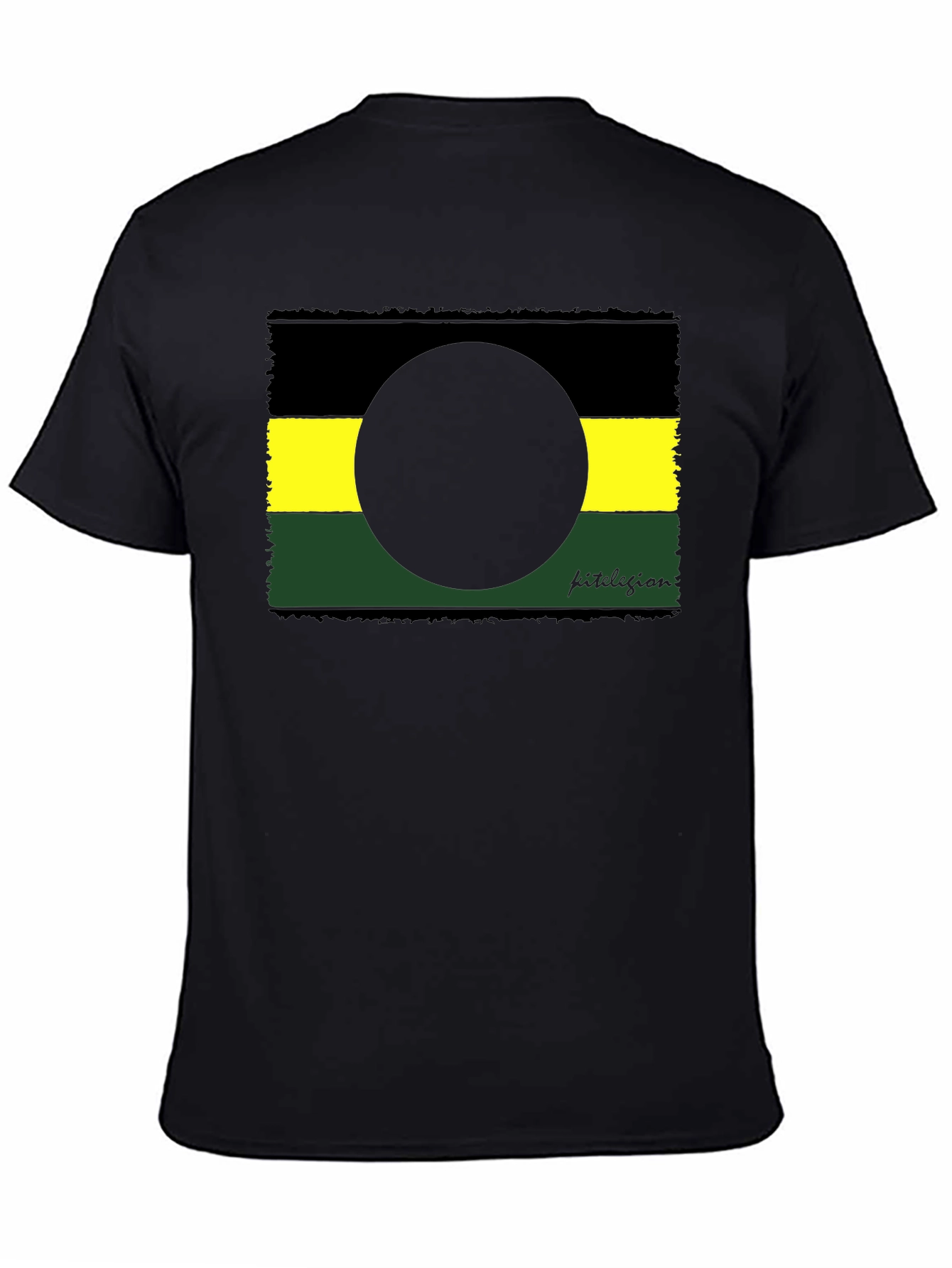 Abstract Graphic Tee - Black Yellow Green Design