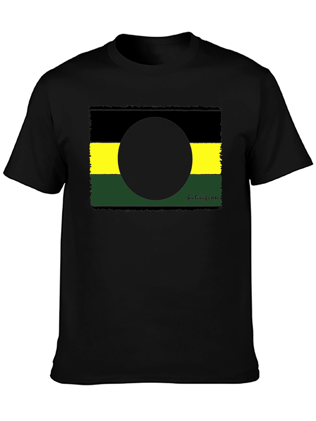 Abstract Graphic Tee - Black Yellow Green Design