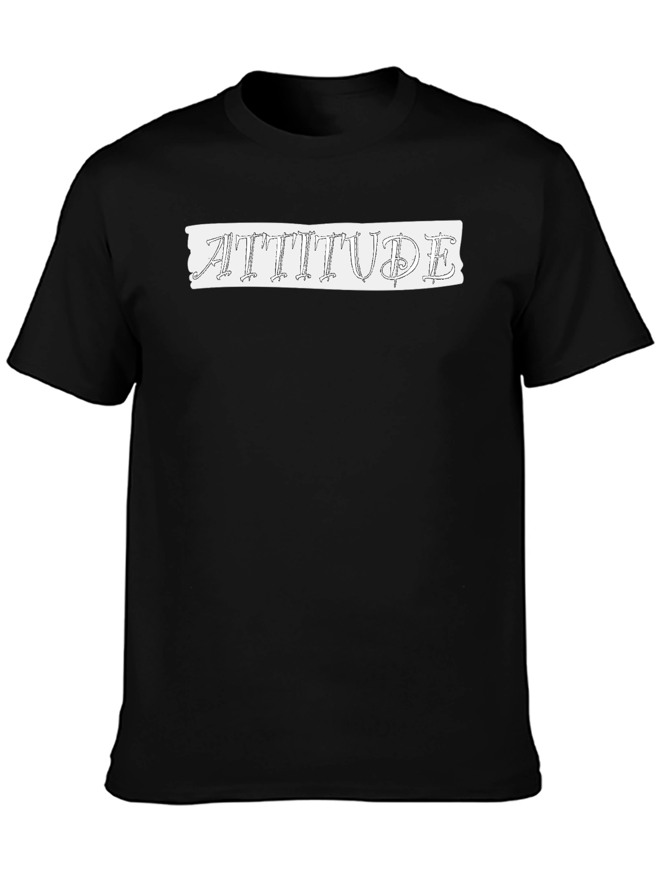 Attitude Graphic Print Mens Black T-Shirt