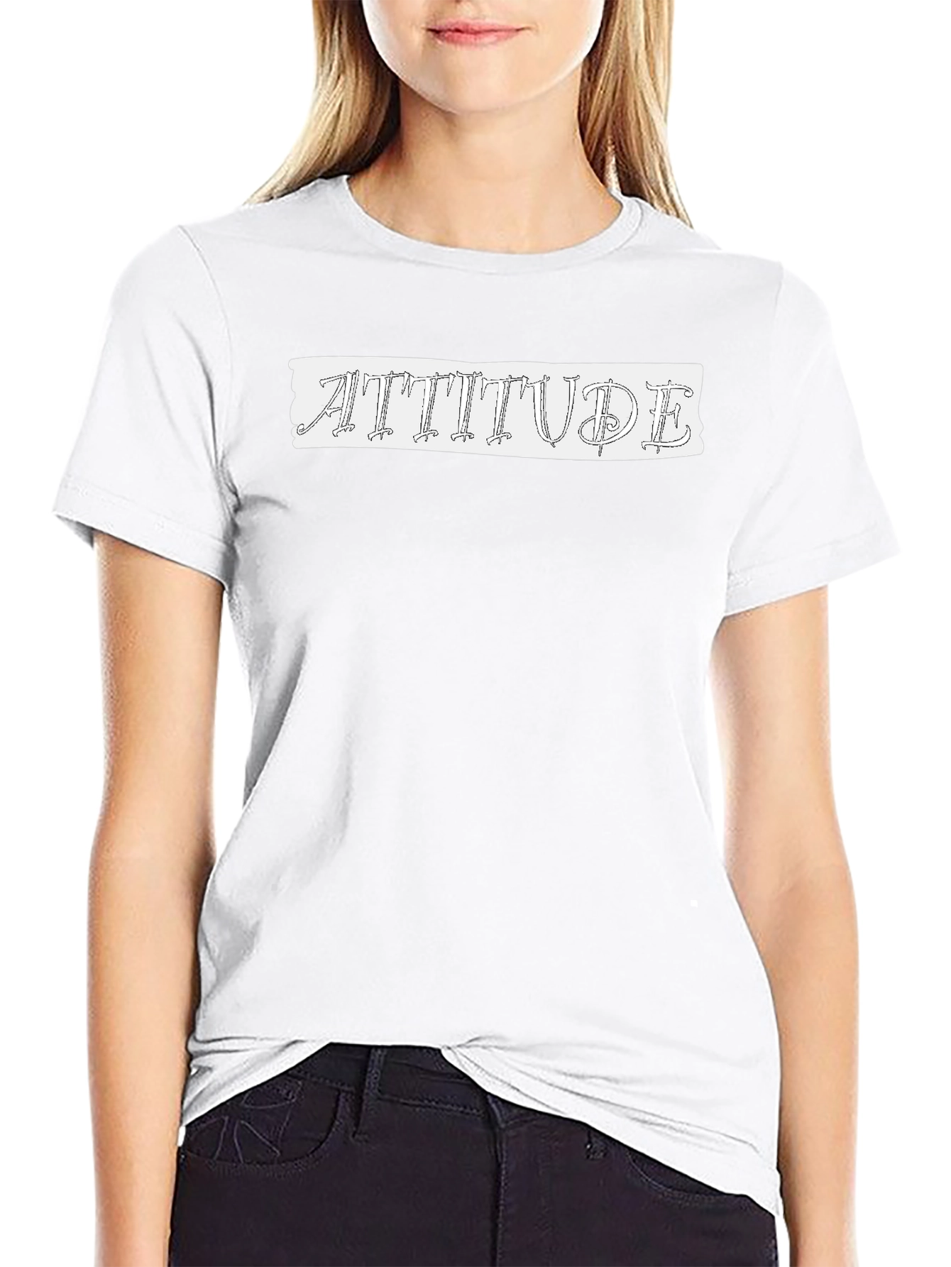Attitude Graphic Print Mens Black T-Shirt