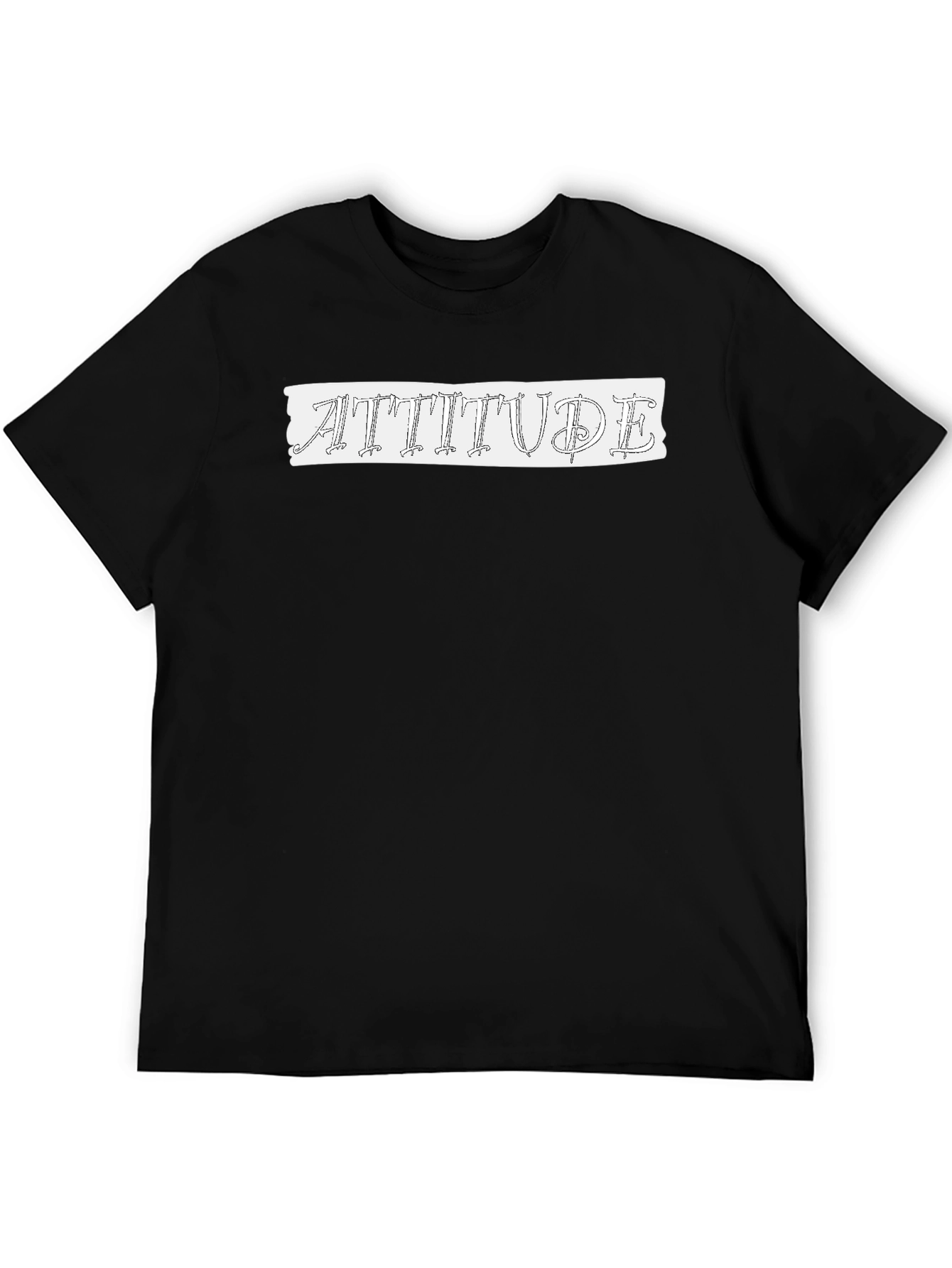 Attitude Graphic Print Mens Black T-Shirt