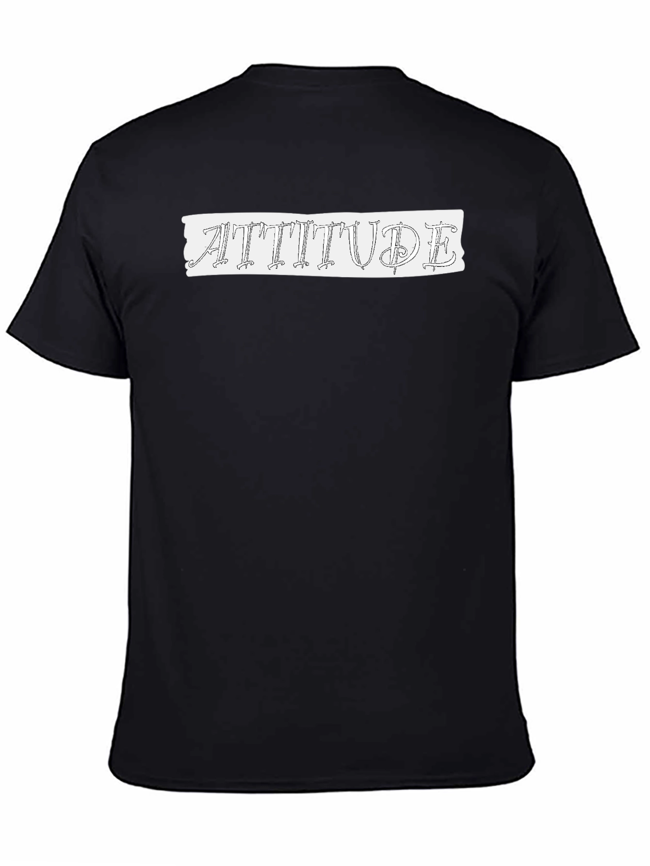 Attitude Graphic Print Mens Black T-Shirt