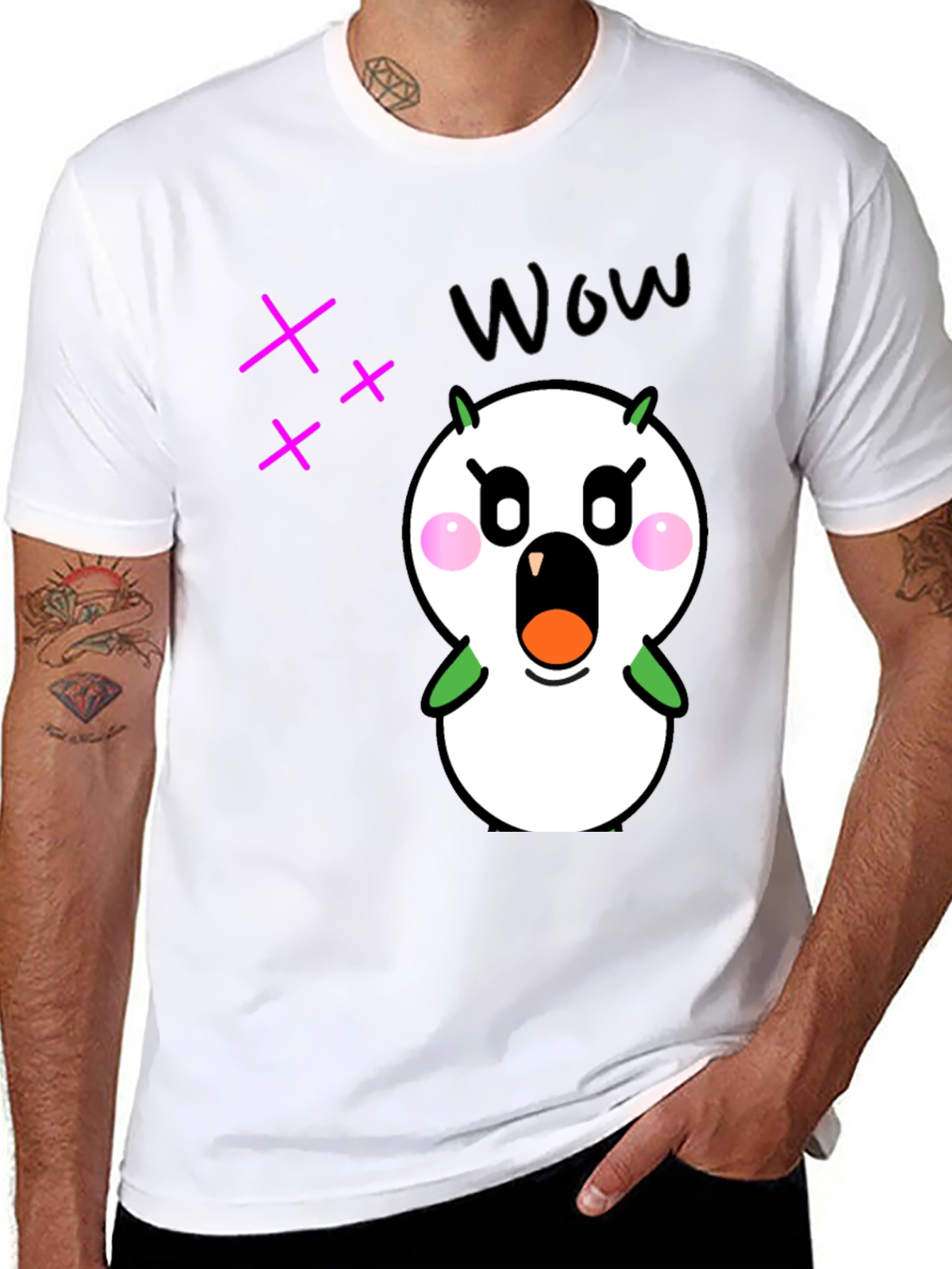 Funny Cartoon Character Graphic Black T-Shirt