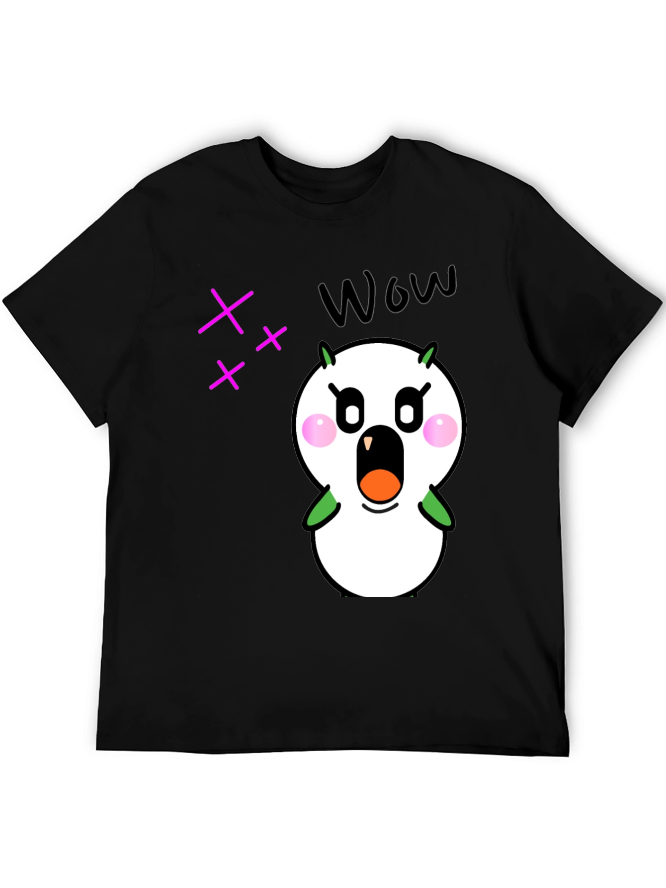 Funny Cartoon Character Graphic Black T-Shirt