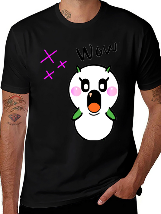 Funny Cartoon Character Graphic Black T-Shirt