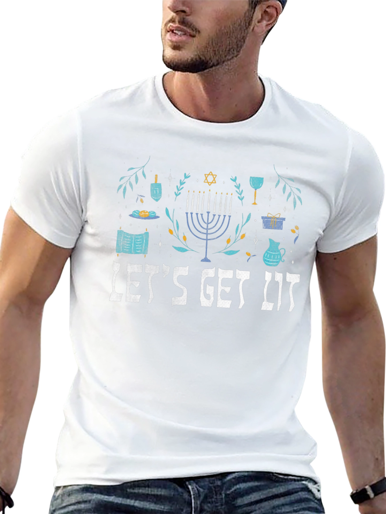 Hanukkah Lets Get Lit Graphic Tee