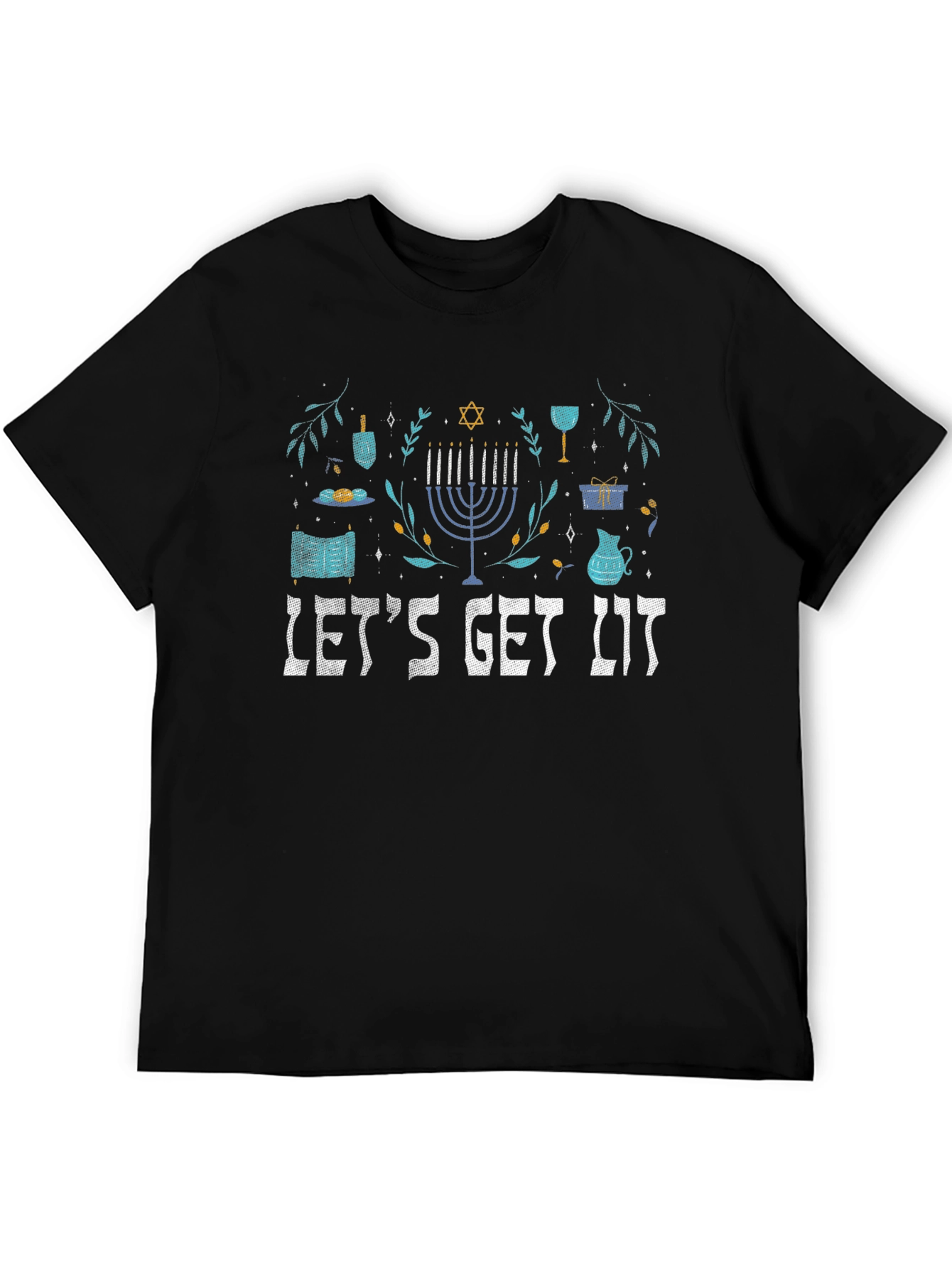 Hanukkah Lets Get Lit Graphic Tee