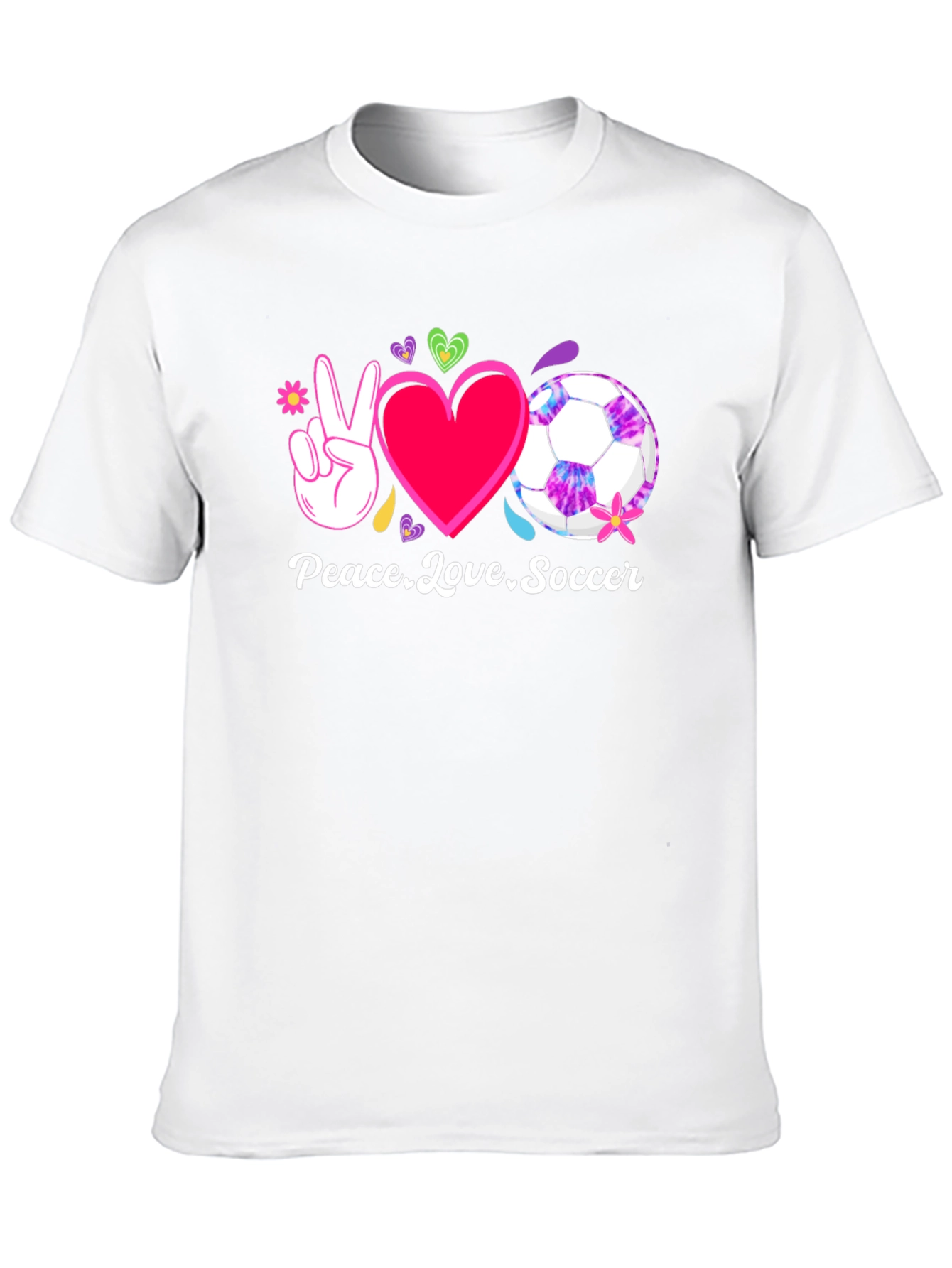 Peace Love Soccer Black T-Shirt
