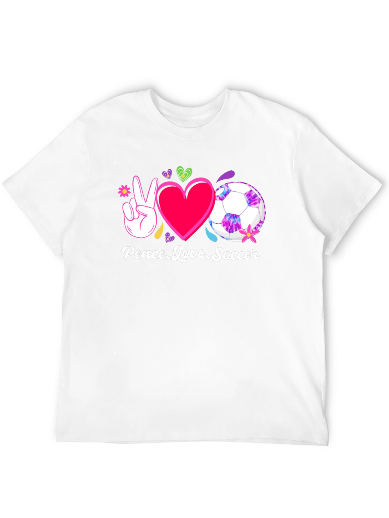 Peace Love Soccer Black T-Shirt