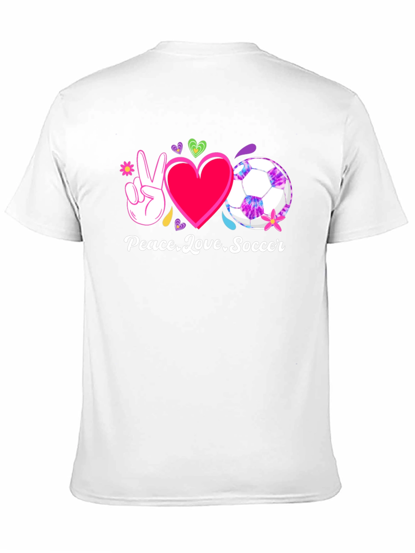 Peace Love Soccer Black T-Shirt