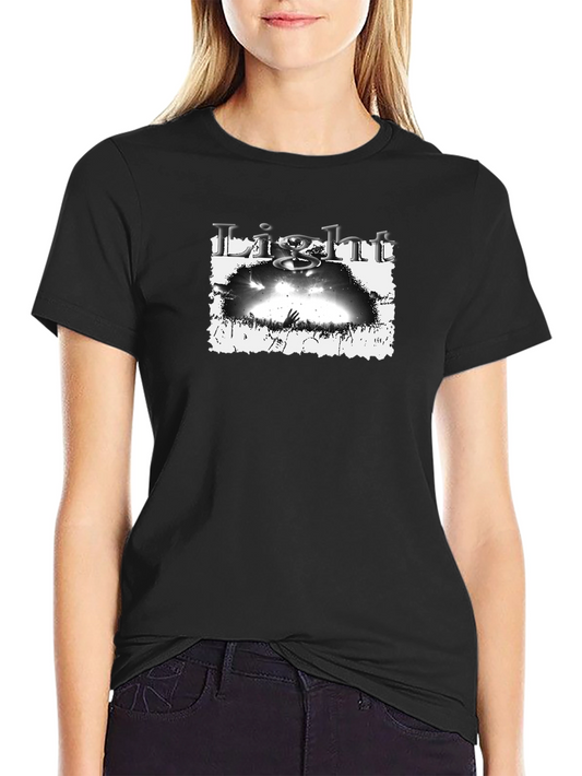 Light Graphic Print Black T-Shirt