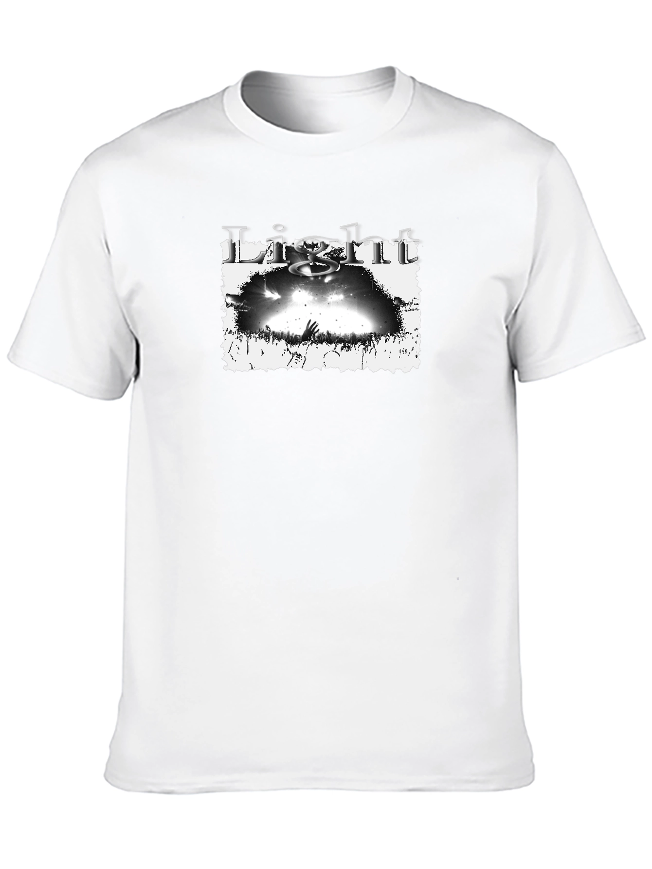 Light Graphic Print Black T-Shirt