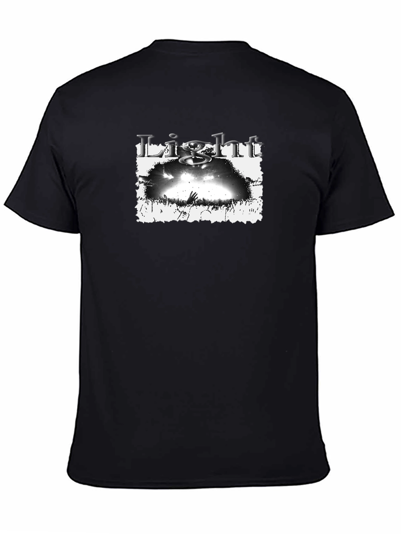 Light Graphic Print Black T-Shirt