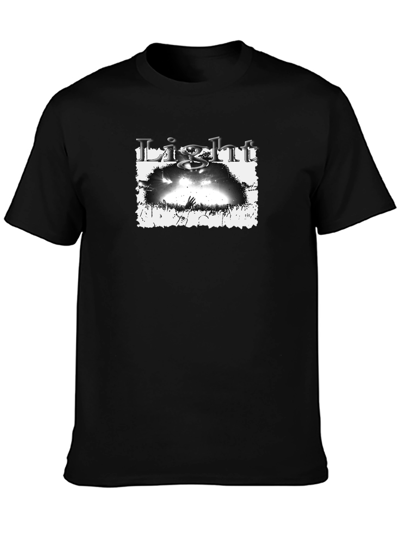 Light Graphic Print Black T-Shirt