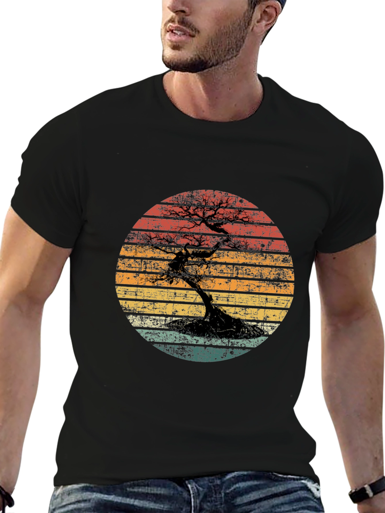 Bonsai Sunset Graphic Tee - Unique Design
