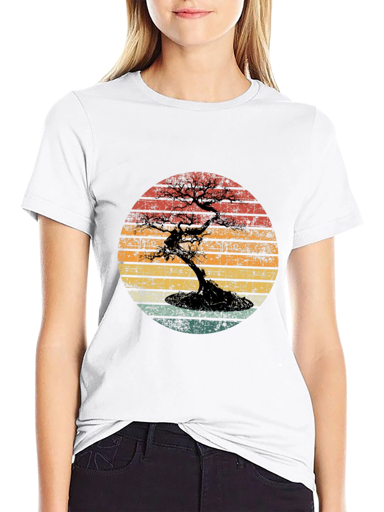 Bonsai Sunset Graphic Tee - Unique Design