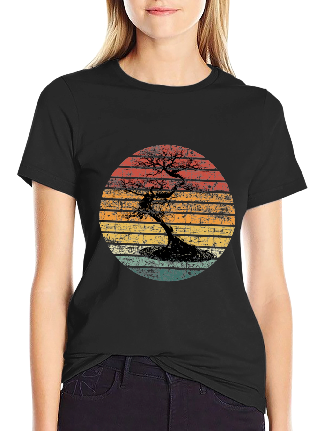 Bonsai Sunset Graphic Tee - Unique Design