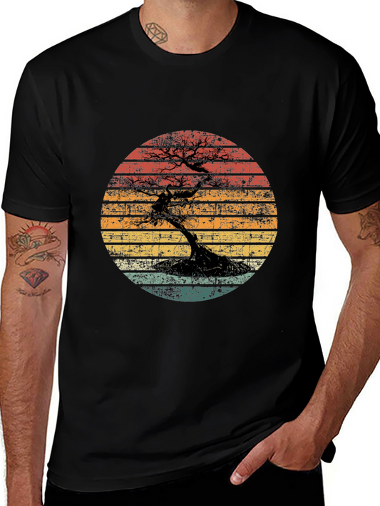 Bonsai Sunset Graphic Tee - Unique Design