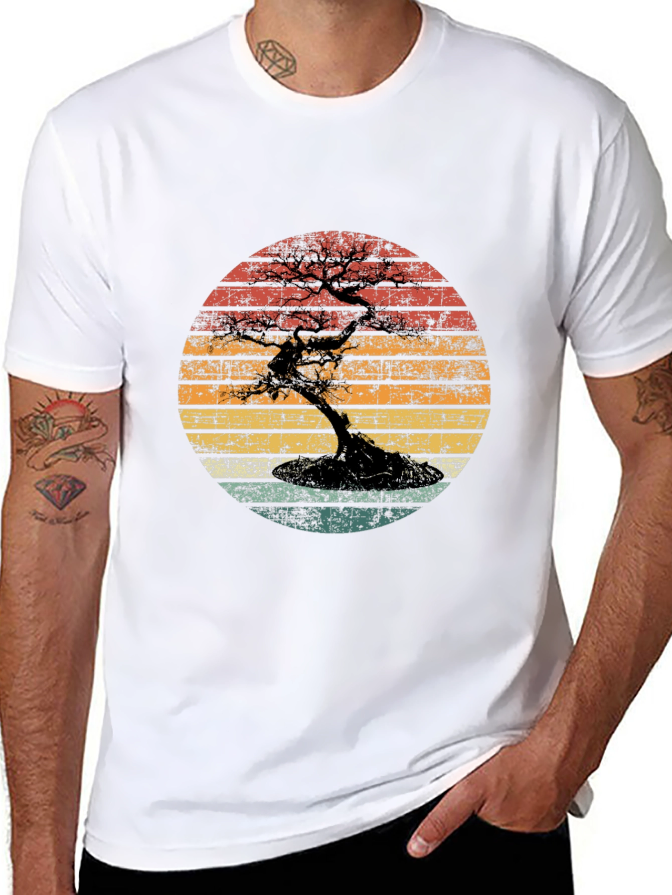 Bonsai Sunset Graphic Tee - Unique Design