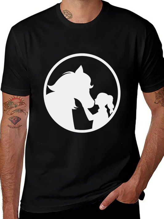 Horse & Girl Graphic Tee - Black
