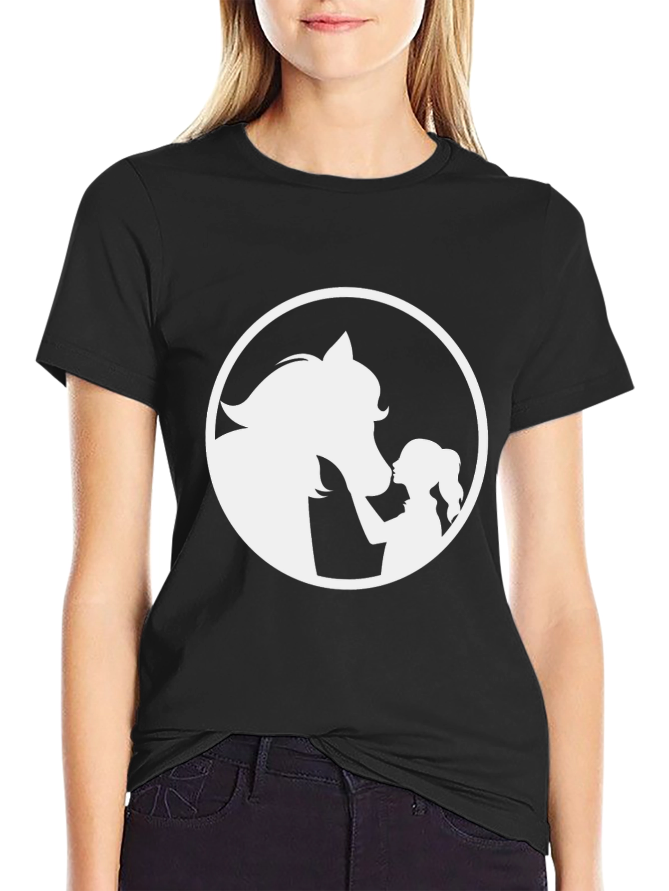 Horse & Girl Graphic Tee - Black